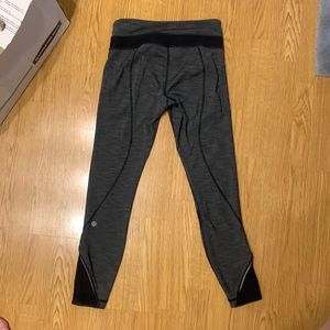 Lulu lemon 3/4 length. Super flattering, charcoal grey.